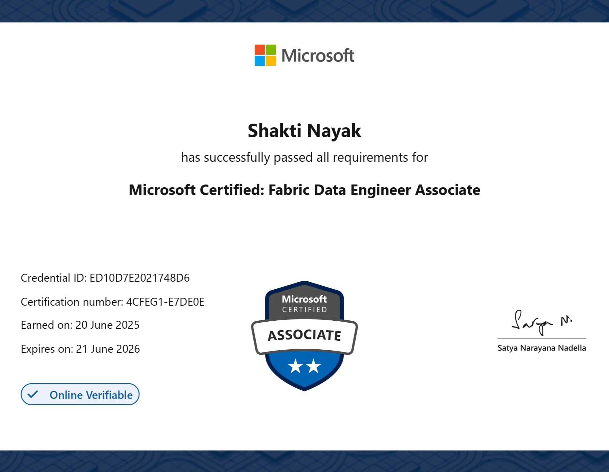Microsoft Certified Fabric Data Engineer Associate